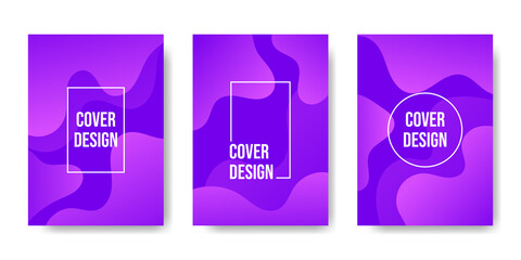 A collection of minimalist style banner designs with wave designs. Flowing gradient wave element. creative illustration of pages, web, cover, promotion. Eps10 vector.