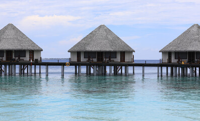 bungalow in tropical resort island in Indian Ocean