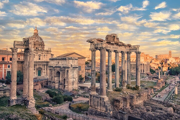 Fototapeta na wymiar The Roman Forum in Rome