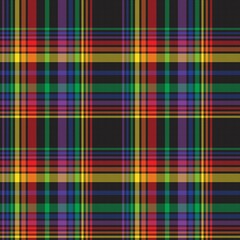 Rainbow Plaid Tartan Checkered Seamless Pattern
