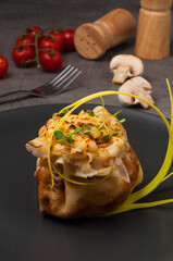 warm salad in a bag of pancakes with cheese