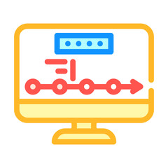 Naklejka premium logistics tracking wholesale color icon vector. logistics tracking wholesale sign. isolated symbol illustration