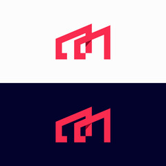 M warehouse abstraction vector logo