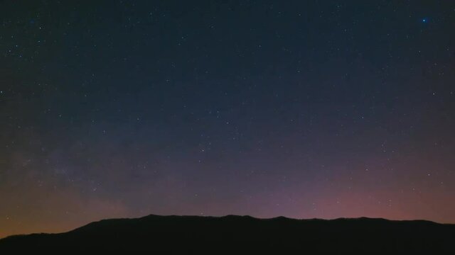 Time lapse of Milky Way rising in early morning over Rich Valley