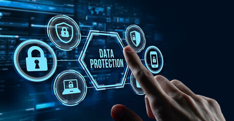 Internet, business, Technology and network concept. Cyber security data protection business...