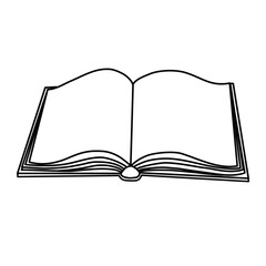 books sketch vector and illustration, black and white.