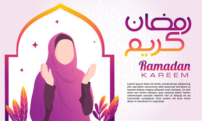 Obraz na płótnie Canvas women moslem pray in ramadan