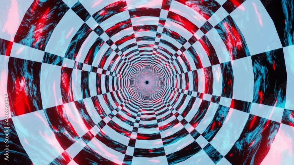 Wall mural 3d animation ultra hd 4k video seamless loop of 3d renders abstract sci-fi tunnel motion background.