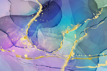 Fototapeta premium Abstract fluid paint marble texture background.