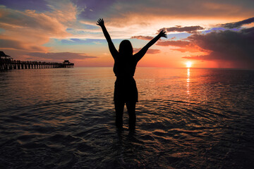 Fototapeta premium Atardecer en Naples