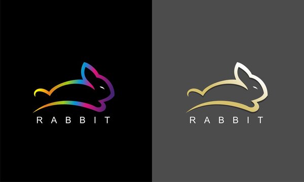 Rabbit logo premium design vector