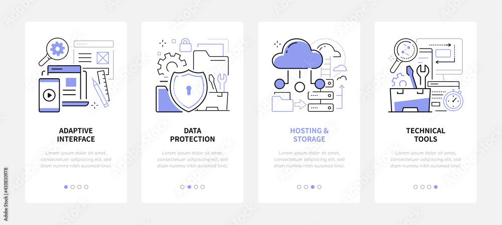 Wall mural web development - line design style web banners