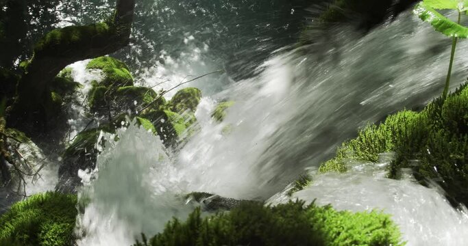 Waterfall on the Plitvice Lakes National Park in Croatia