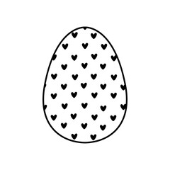 Easter egg icon with glint, simple easter egg traditional with wavy line patterns symbol vector sign