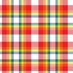 Rainbow Plaid Tartan Checkered Seamless Pattern