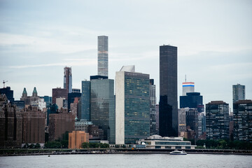 Fototapeta na wymiar Cityscape of the Midtown of Manhattan from East River, New York City, USA