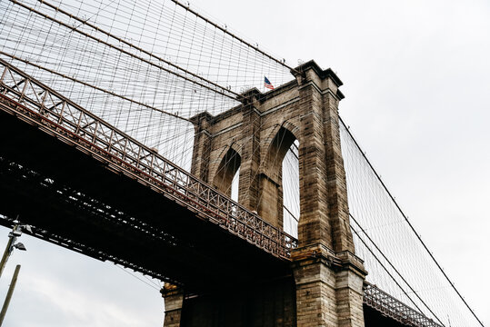 Fototapeta Iconic View of Brooklyn Bridge in New York City. Travel to NYC concept