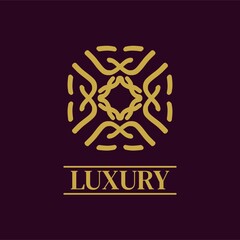 Mandala Geometric ornament logo Elegant premium icon vector design