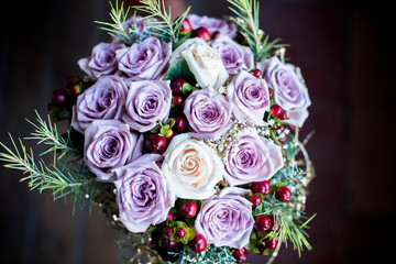 bouquet of roses.bridal bouquet. wedding concept