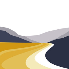Vector illustration. Background image. Mountains  and dunes.