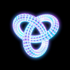 Neon technology concept.3D geometry spiral .Abstract geometric symbol.illustration.
