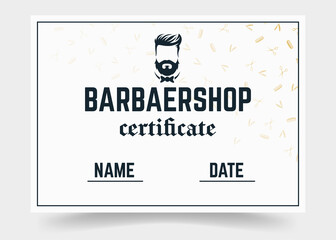 Certificate for the barbershop. Gift certificate for a haircut in a barbershop. Certificate of completion of the master class in hair cutting