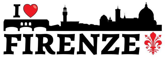Florence city logo with red heart - 430838744