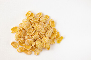 food corn flakes isolated on white background