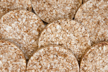 background of rice cakes, group of grain crispbreads