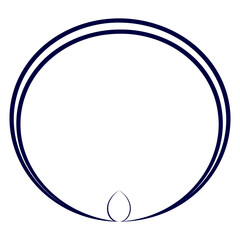 Drawing of a ring with an oval on a white background. Vector blank frame