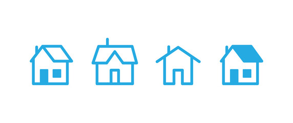 Obraz premium House vector icon collection. Home linear pictogram set.