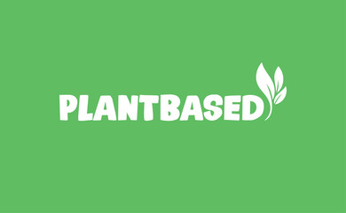 Plant based emblem design. Vegan, veggie, vegetarian food representation.