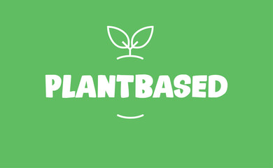 Plant based emblem design. Vegan, veggie, vegetarian food representation.