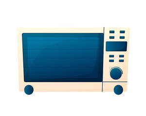 Microwave oven vector illustration in cartoon style. Kitchen items, appliances. isolated on white background
