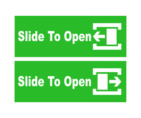 Slide to Open Sign Vector Illustration