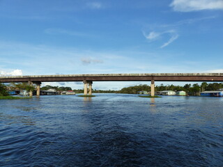 Bridge of the federal highway 319 over the river Parana do Araça near Araça. Amazon, Brazil.