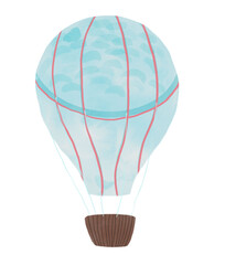 Obraz premium Cute baby hot air-balloon with brown basket