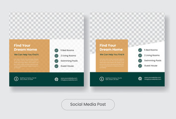 Obraz premium Real estate social media post banner template