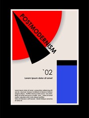 Artwork, poster inspired postmodern of vector abstract dynamic symbols with bold geometric shapes, useful for web background, poster art design, magazine front page, hi-tech print, cover artwork.