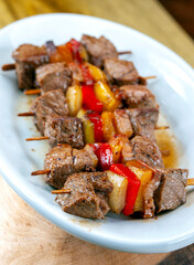 Barbecue meat skewer