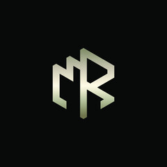 Hexagon Shape Logo with Letters MR