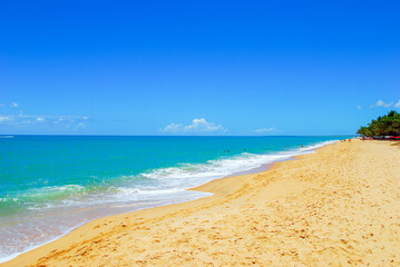 Obraz premium Caraiva district of the Brazilian municipality of Porto Seguro, on the coast of the state of Bahia.