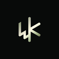 Hexagon Shape Logo with Letters WK