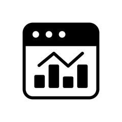 Online Graph vector solid icon. banking and finance symbol eps 10 file