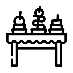 snacks buffet line icon vector. snacks buffet sign. isolated contour symbol black illustration