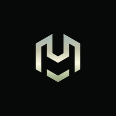 Hexagon Shape Logo with Letter M