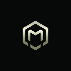 Hexagon Shape Logo with Letter M