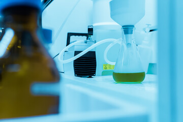 Asian scientist working in the lab,Experiment for customer,Using the formula, the physics and chemistry to calculate the value of the experiment,Thailand people