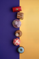 Obraz na płótnie Canvas Assortment of gourmet colored chocolate 