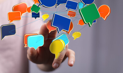 speech bubbles, communication concept 3d